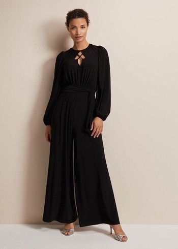 Phase Eight Janece Wide Leg Jumpsuit Black Canada | VBLUSJ-623